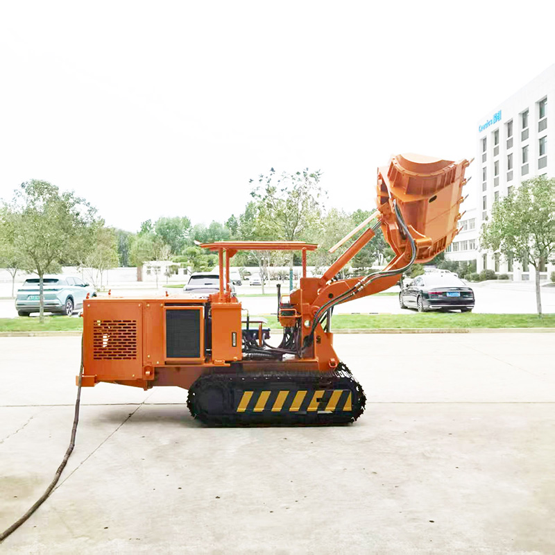 Chargeuse à roches à benne latérale chenillée