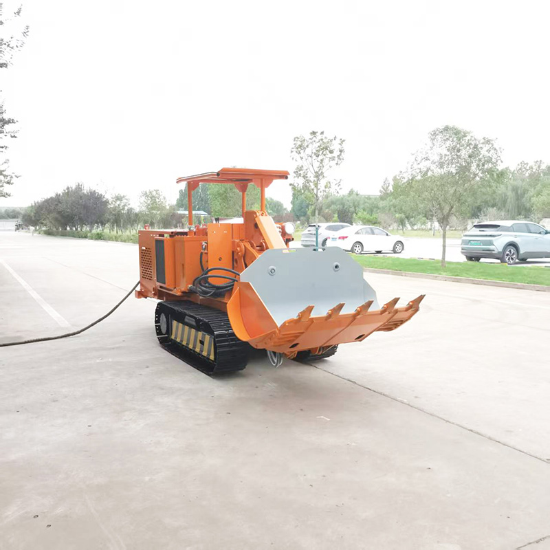 Chargeuse à roches à benne latérale chenillée