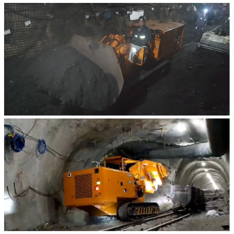 Погрузчик горных пород на угольной шахте